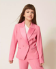 Giacca blazer in crêpe e duchesse