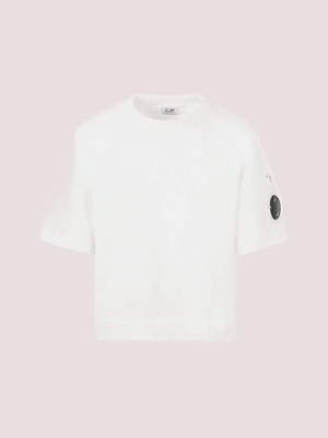 T-shirt bianca per bambino con lente CUM00R LAA17 /10135 C.P.COMPANY 