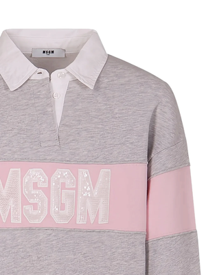 Polo a righe a manica lunga S6MSJGSW027 /MS076 MSGM KIDS 