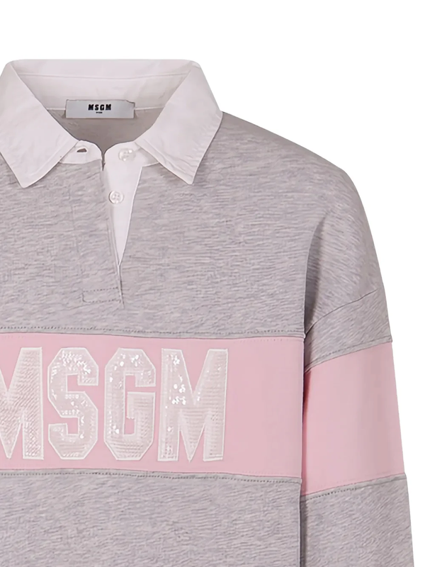 Polo a righe a manica lunga S6MSJGSW027 /MS076 MSGM KIDS 