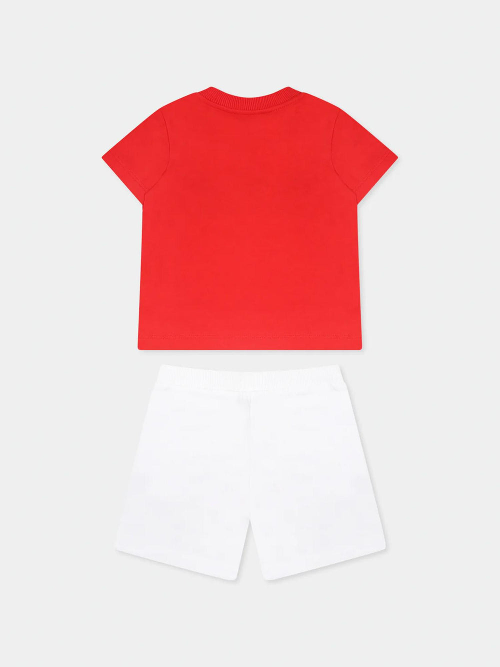 Completo bambino rosso papavero e bianco con stampa Teddy Bear