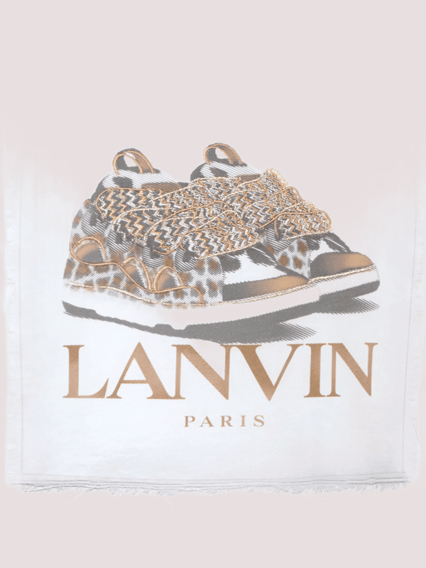 T-shirt bianca per bambina con Curb Basket N30255 /117 LANVIN 