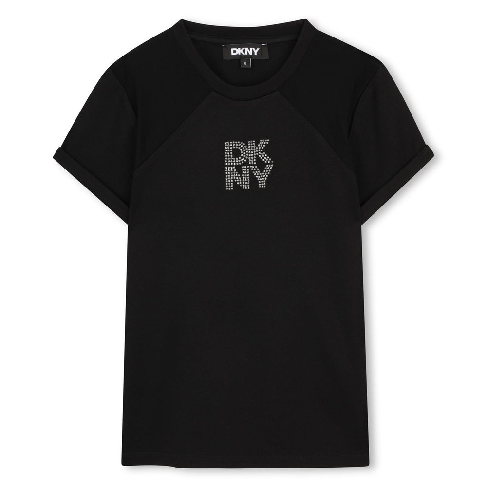 T-shirt con logo in paillettes D62694 /09B DKNY 