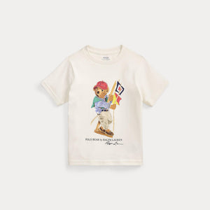 T-shirt in jersey di cotone con l'orso polo 322A12428 /002 POLO RALPH LAUREN 