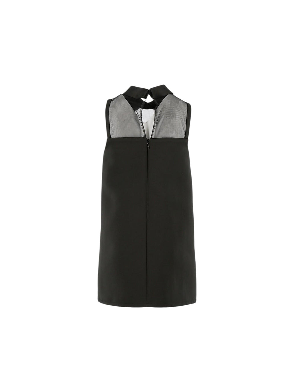 Abito bambina nero con collo camicia e inserti in tulle