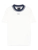 T-shirt bambino bianca girocollo con logo ricamato