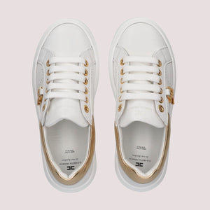 Sneakers basse con logo ivory white/gold F4A9 E0506 0092 /B093 ELISABETTA FRANCHI La Mia Bambina 