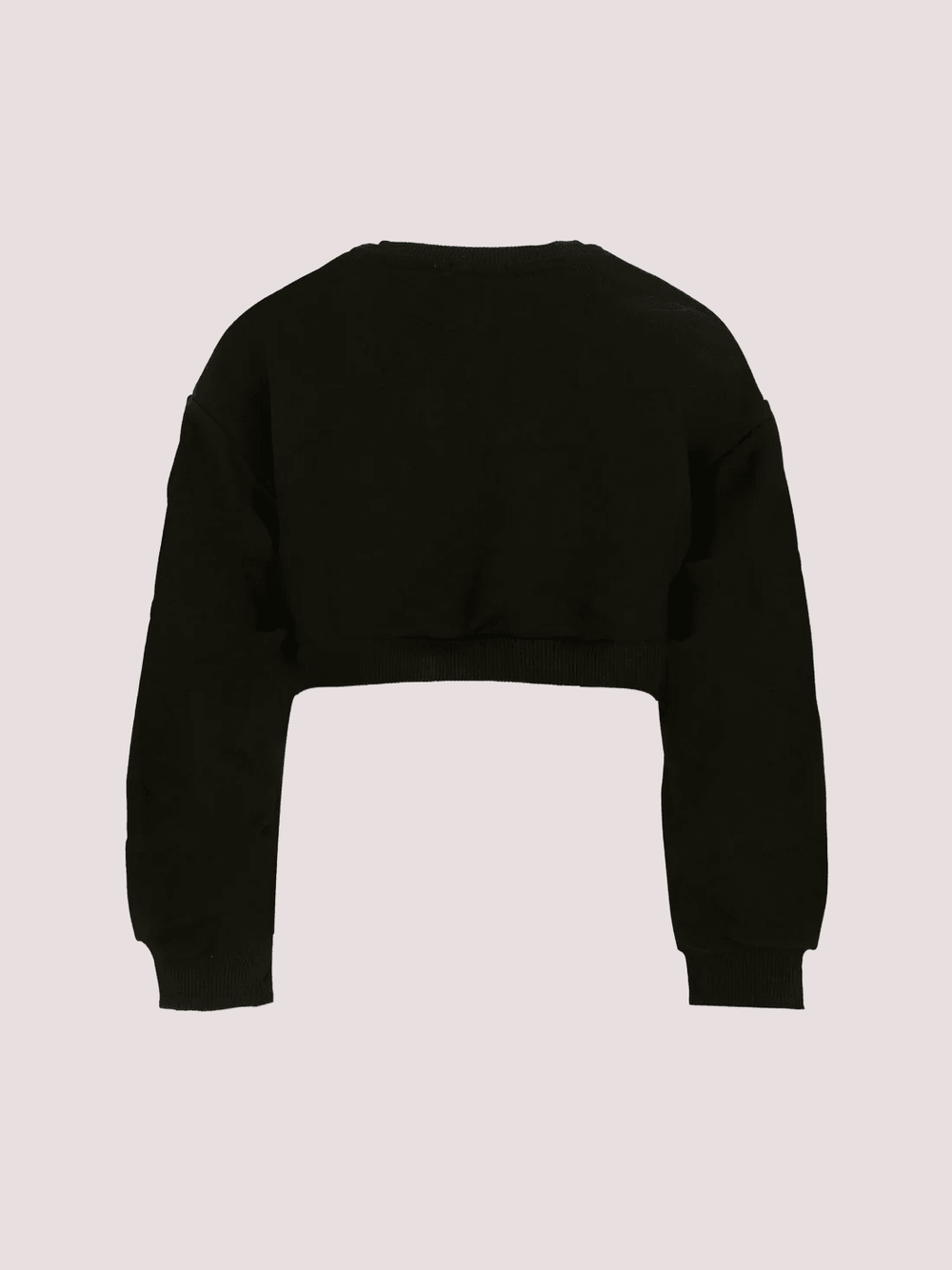 Felpa crop nera per bambina con logo KFFE012 C FF013 /D852 PINKO 