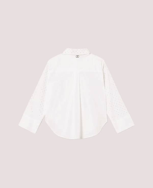 Camicia over in popeline con strass 252GJ2330 /526 TWINSET 
