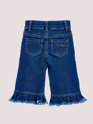 Jeans con Minnie e volant<BR/> 19F417NP 6043 /0055 MONNALISA 