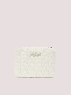 Borsa crossbody Parisienne Wool Braid in misto lana a trecce bianca PAR0029 /01346I MC2 SAINT BARTH 