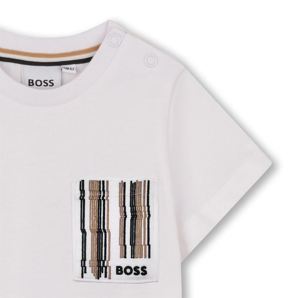T-shirt con tasca J52895 /10P BOSS 