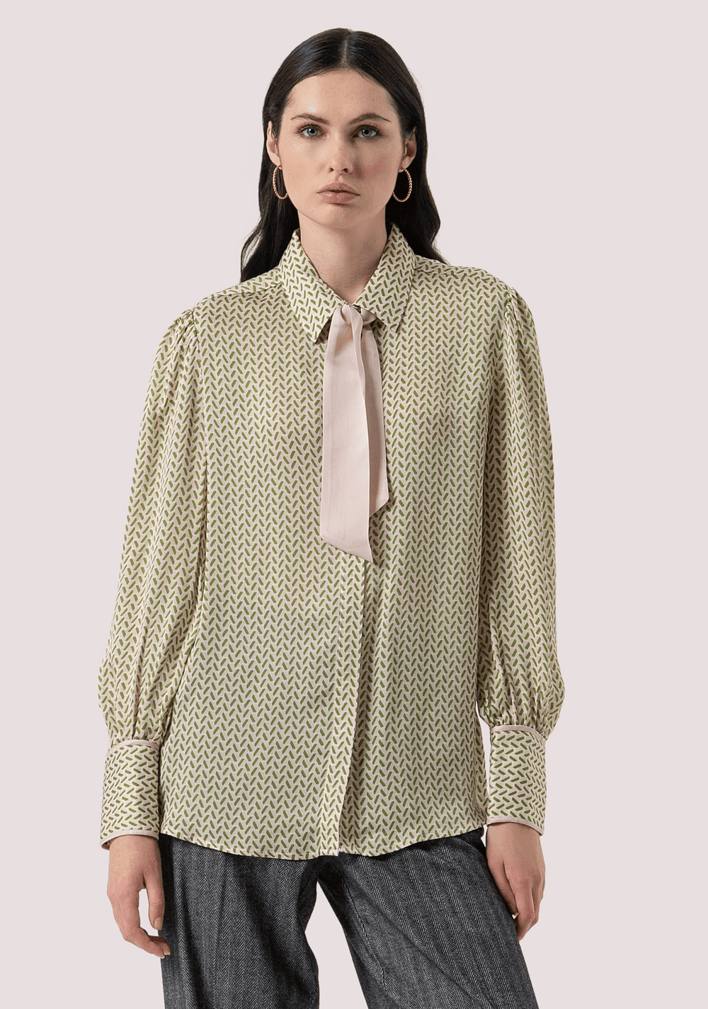 Camicia regular in fantasia geometrica con seta FR25WT6019W807K1 /T58 FRACOMINA 
