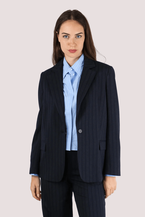 Giacca in gessato 107854 /BLU F. ANNARITA N 