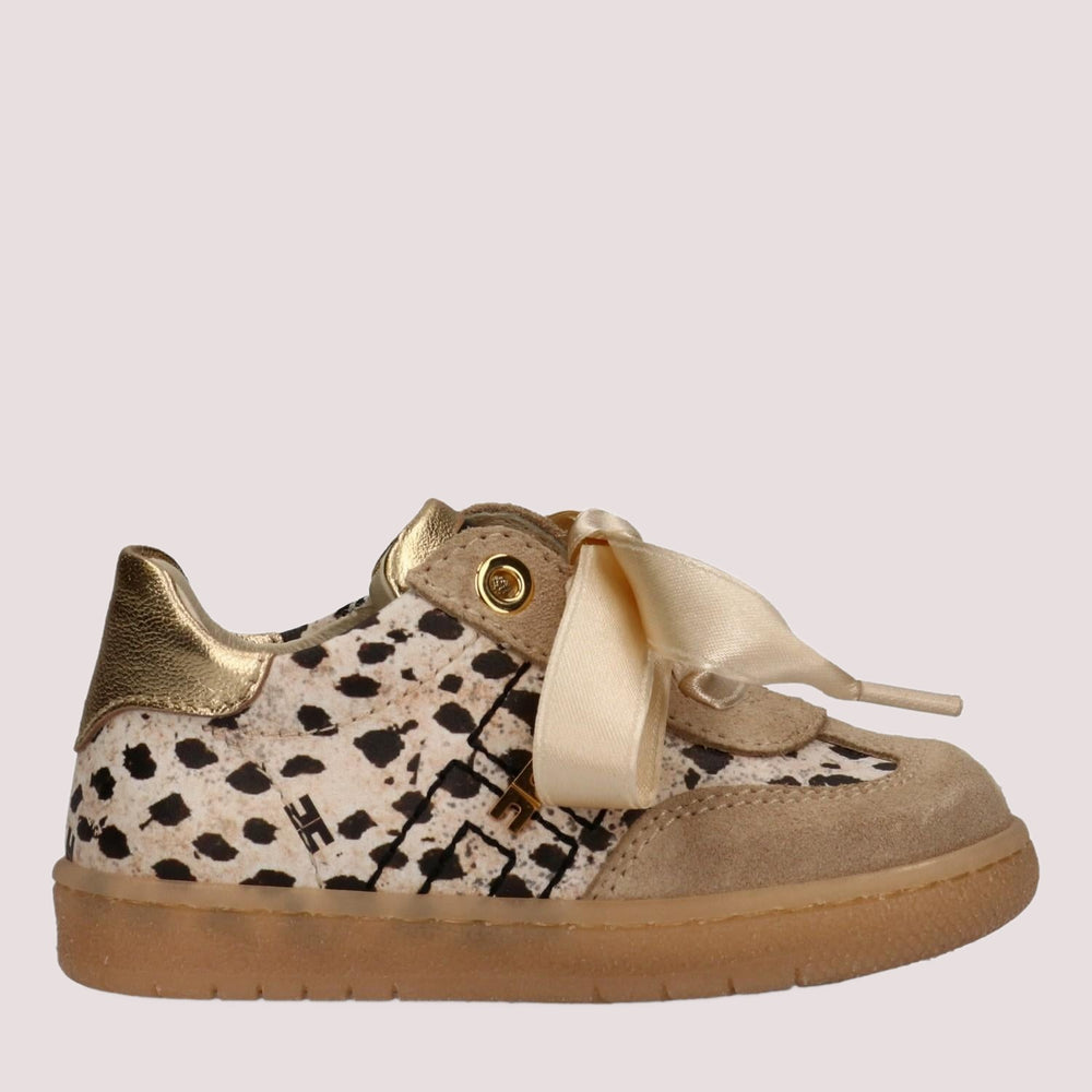 Sneakers basse con stampa animalier beige/gold F1A9 E0492 1917 /X673 ELISABETTA FRANCHI La Mia Bambina 