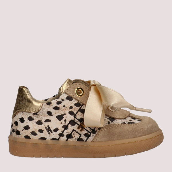 Sneakers basse con stampa animalier beige/gold F1A9 E0492 1917 /X673 ELISABETTA FRANCHI La Mia Bambina 