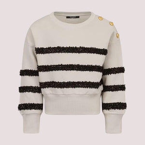 Felpa a righe BX4A20 Z3183 /107OR BALMAIN 