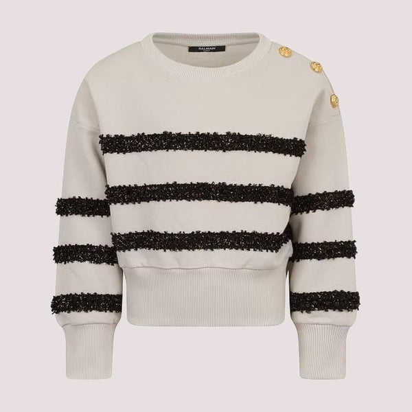 Felpa a righe BX4A20 Z3183 /107OR BALMAIN 