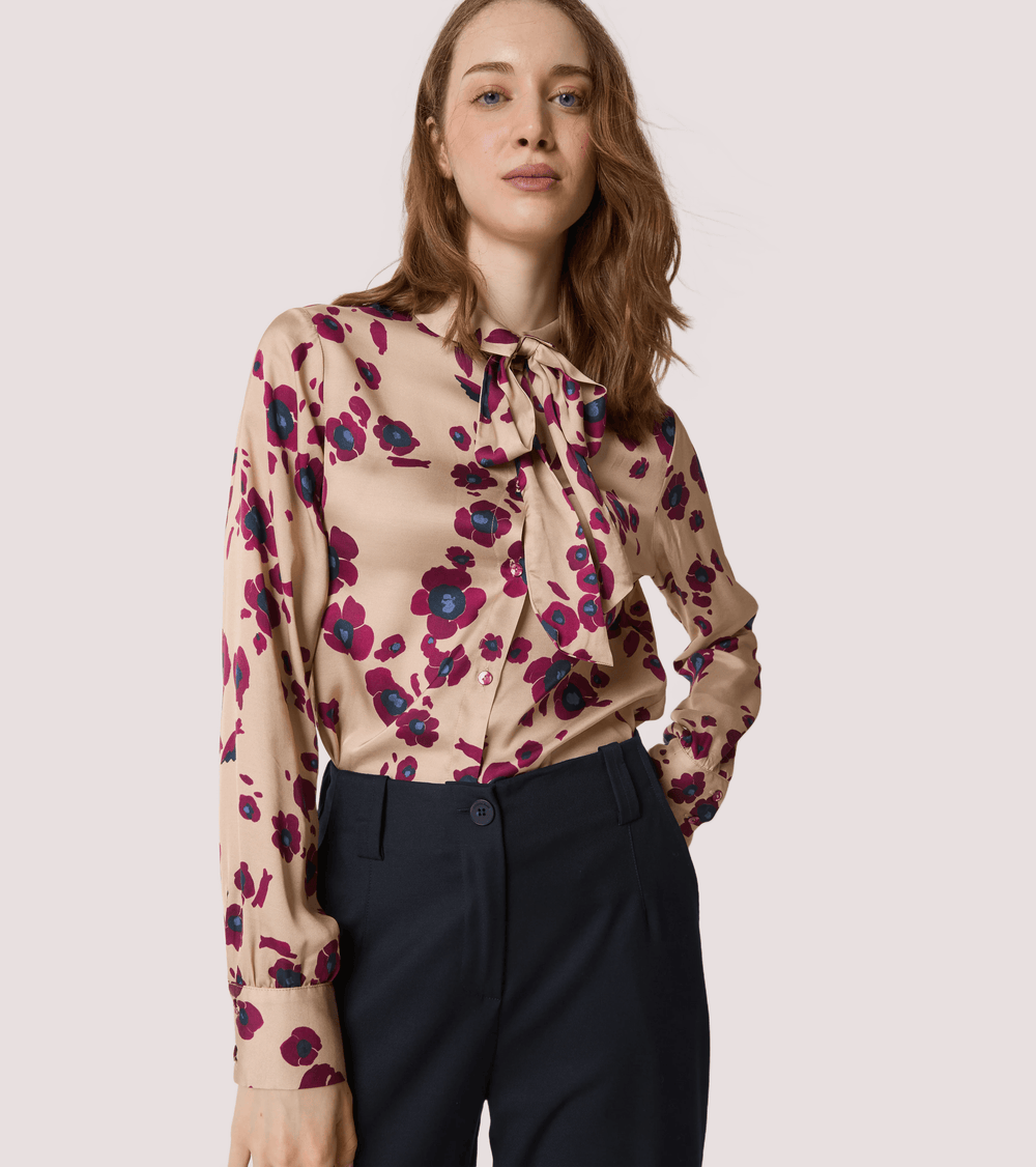 Camicia in raso stampato 521SD45046 /529016-04 ALESSIA SANTI 