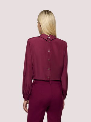 Camicia a goccia davanti con bottoni dietro in tecno fluido A25CPCA00601 /V0741 SIMONA CORSELLINI 