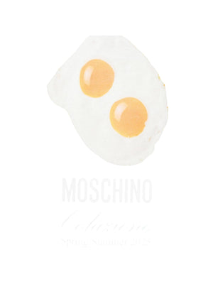 T-shirt bambina nera con stampa colazione e logo