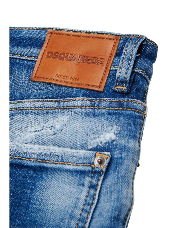 Jeans bambino denim blu con effetto used