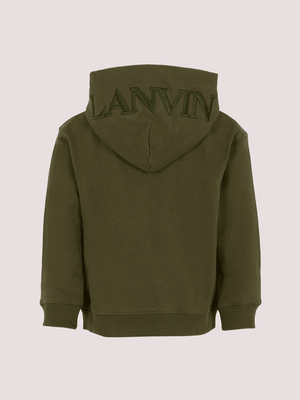 Felpa verde per bambino con logo<BR/><BR/> N30314 /665 LANVIN 
