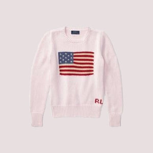 Maglione girocollo in cotone con bandiera 313668609 /3 RALPH LAUREN 