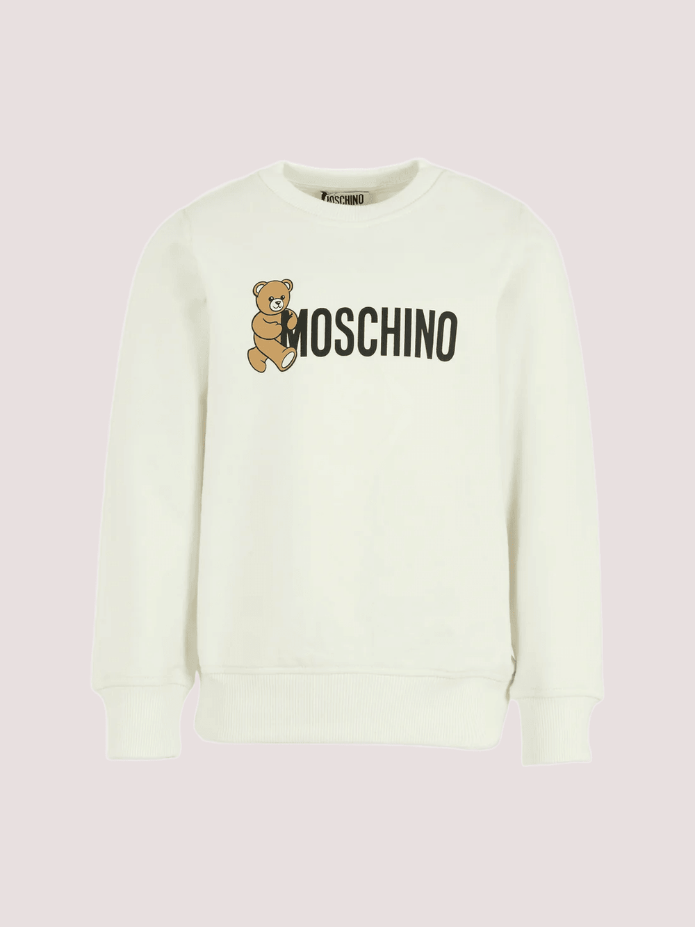 Felpa avorio per bambini con Teddy Bear HPF08V LCA83 /10063 MOSCHINO 