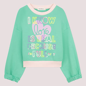 Felpa con stampa in paillettes U21918 /68M BILLIEBLUSH 