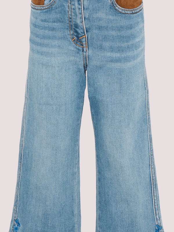 Jeans flare in denim con ricami floreali Z9G402 7015 /062S ERMANNO SCERVINO KIDS 