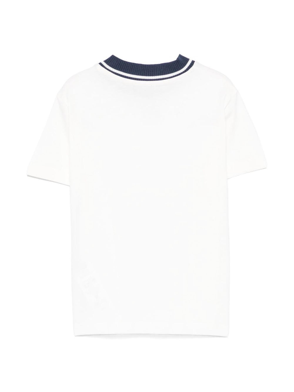 T-shirt bambino bianca girocollo con logo ricamato