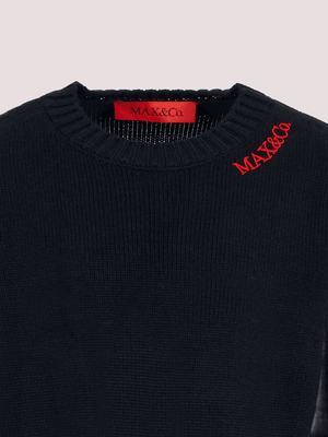 Maglione blu per bambina con logo MX0251 MX043 /MX853 MAX&CO 