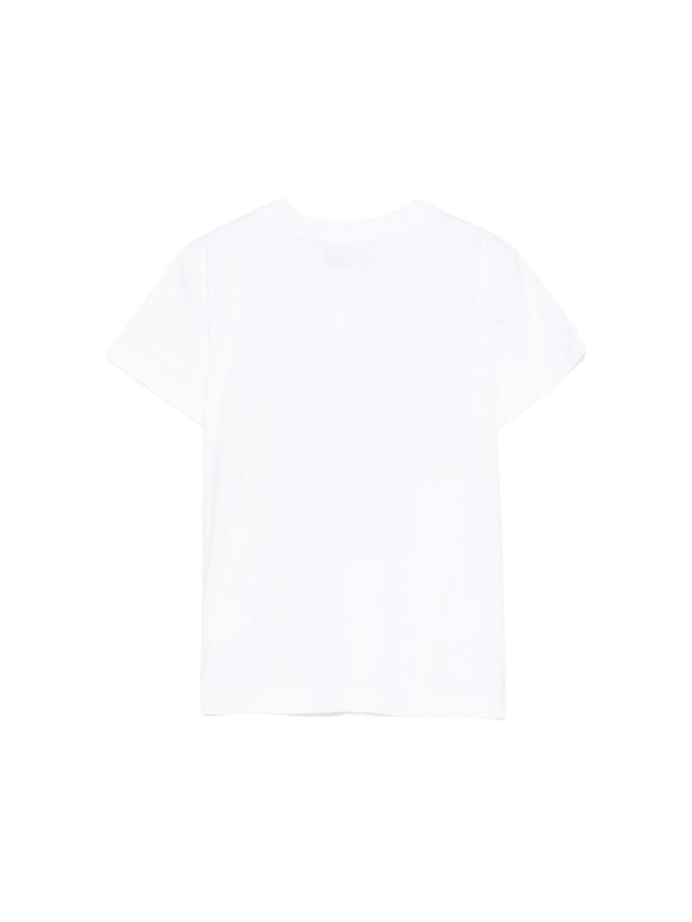 T-shirt bambina bianca con stampa orsetto DJ e logo