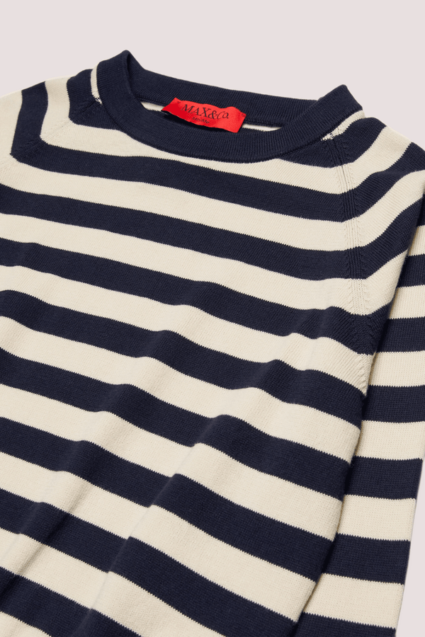 Pullover girocollo a righe con logo MX0295 MX00Y /MX854 MAX&CO KID 