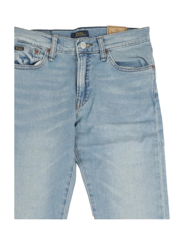 Jeans bambino blu chiaro elasticizzati con lavaggio used