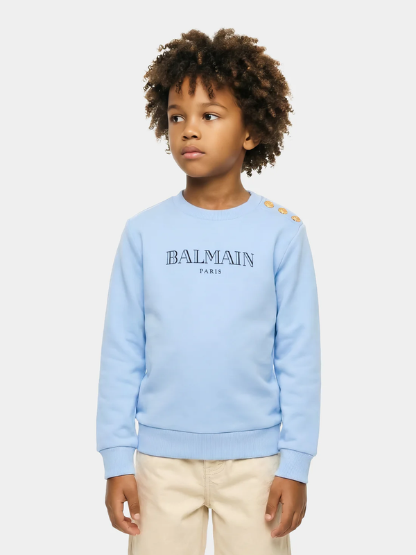 Felpa Balmain con bottoni oro sulla spalla BY4P20 Z3183 /652NE BALMAIN 
