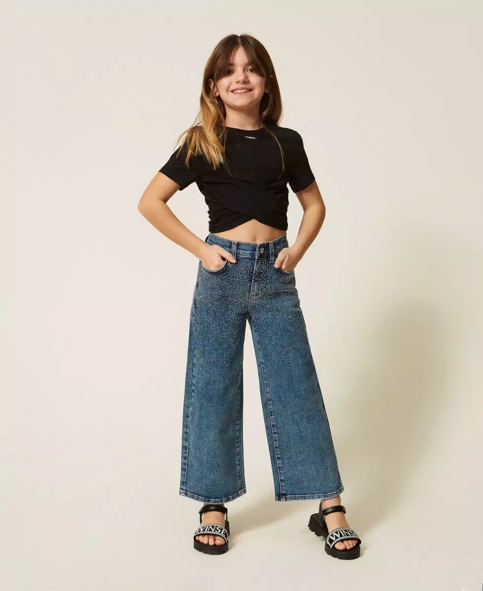 T-shirt con logo e incrocio 261GJ2256 /6 TWINSET 