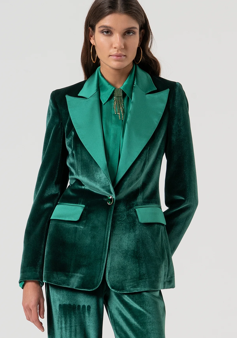 Blazer regular monopetto in velluto FQ25WJ2002W59601 /T70 FRACOMINA 