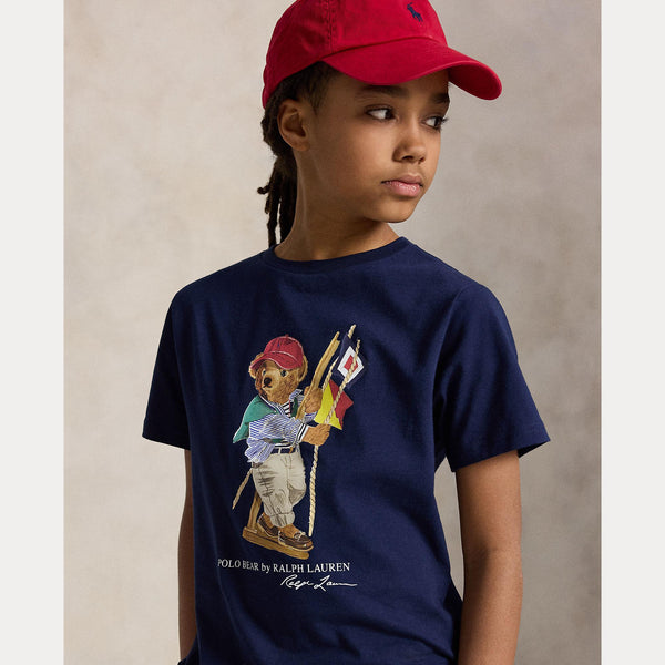T-shirt in jersey di cotone con l'orso polo 323A12428 /002 POLO RALPH LAUREN 