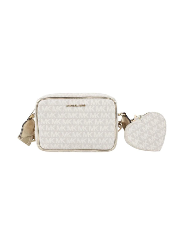 Borsa a tracolla bambina crema con portamonete cuore