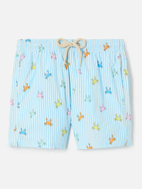 Costume jean lighting stretch a righe con stampa granchietti all over JEA0022 /01081L MC2 SAINT BARTH 