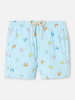 Costume jean lighting stretch a righe con stampa granchietti all over