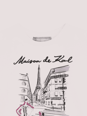 Felpa rosa con stampa grafica Z30610 /47P KARL LAGERFELD 