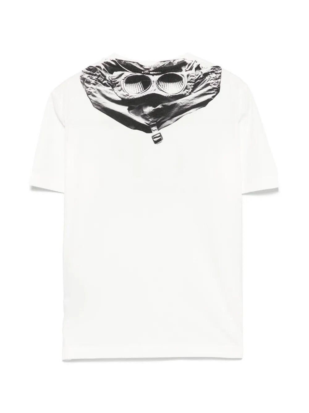 T-shirt bambino bianca in cotone con maxi logo