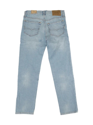 Jeans bambino blu chiaro elasticizzati con lavaggio used