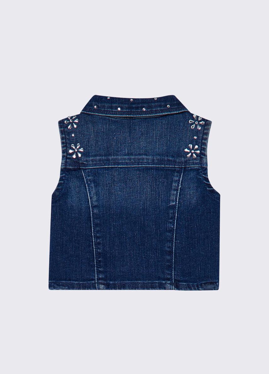Gilet in denim con ricami gioiello KA6071 D3246 /79069 LIU JO 