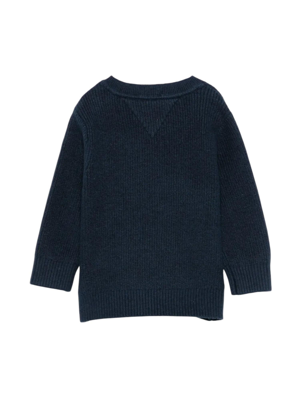 Pullover neonato blu navy in misto cotone sostenibile
