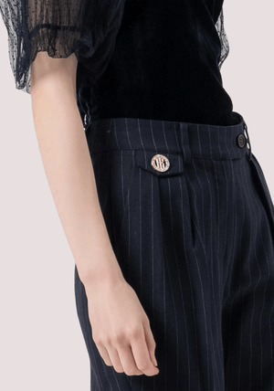 Pantalone flare in fantasia gessata FR25WV2005W813D4 /117 FRACOMINA 