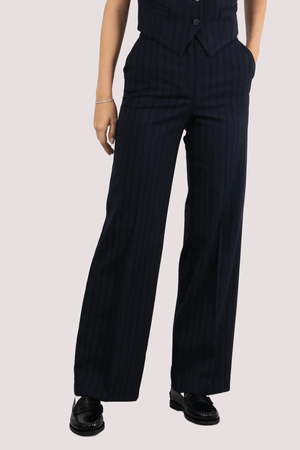 Pantalone gessato 107857 /BLU F. ANNARITA N 